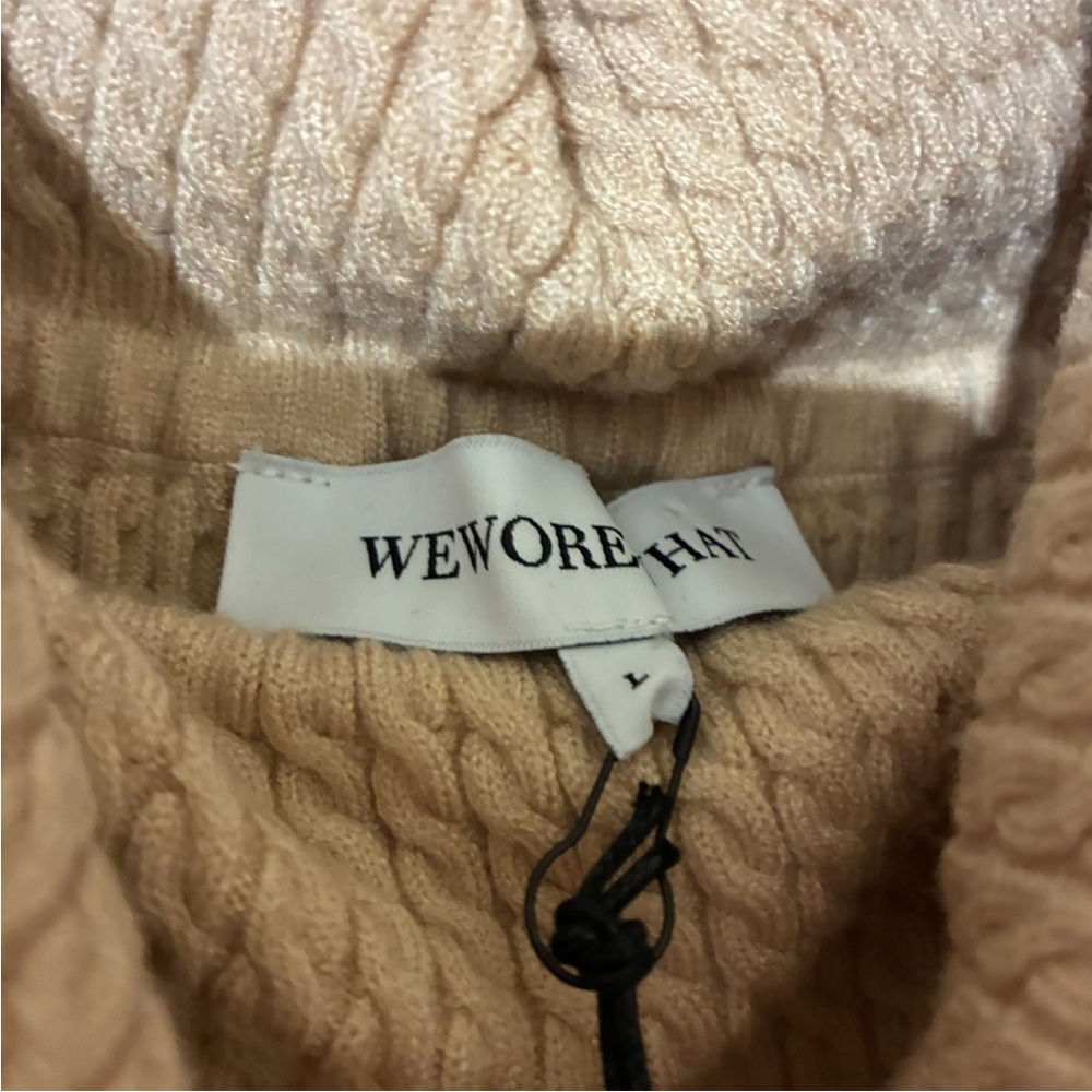 NWT WhoWoreWhat Off the Shoulder Cable Knot Long Sleeve Sweater Dress in Beige - Picture 9 of 13
